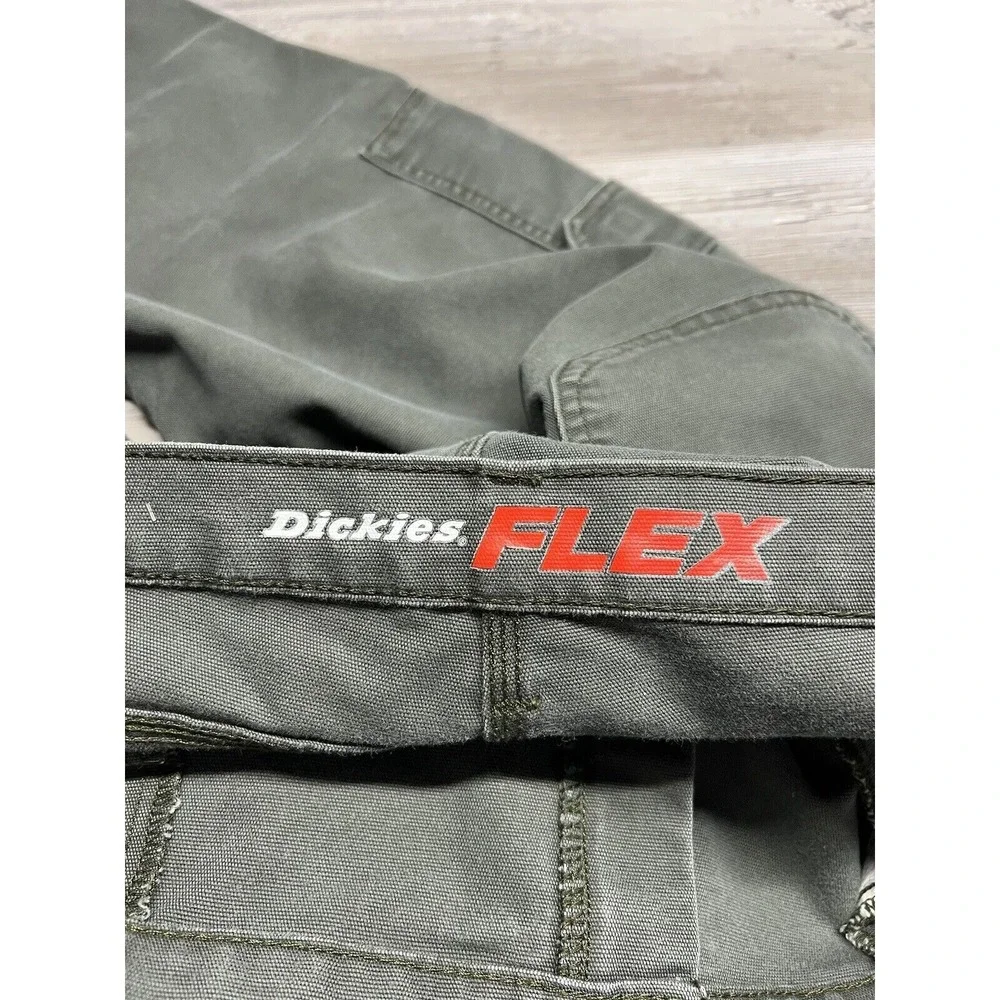 Faded Distressed Black Cargo Pants Baggy Goth Skater Workwear Dickies Flex 42x30